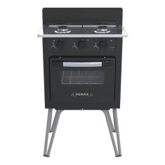 Fogao A Gas Gemini 2 Q Vetro Preto Fosco Gás Glp