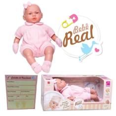 Boneca Bebe Real C/ Certidão De Nascimento Roma Brinquedos