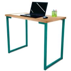 Mesa Para Escritório Escrivaninha Estilo Industrial Mdf 100cm Ny Verde