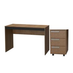 Mesa e Gaveteiro 3 Gavetas Para Escritorio Gamer B29 Mell Preto NOVAM