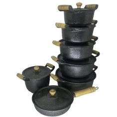 Conjunto Panela,Frigideira, Caldeirão Aluminio Craqueado