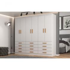 Guarda Roupas New Mônaco 6 Portas E 12 Gavetas - Branco Branco