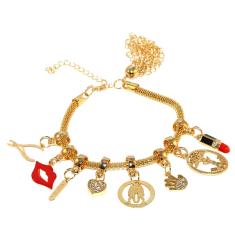 Pulseira Pingente Berloque Estética Beleza Moda Folheado 18k