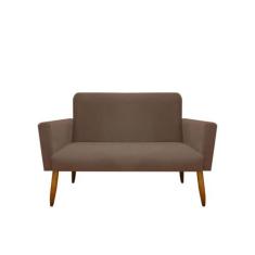 Namoradeira Decorativa Malibu 2 Lugares Suede Marrom Claro - Maitê Mod