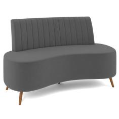 Sofá 2 Lugares para Sala Living 135cm Pés Palito Tamar K04 Veludo Cinz