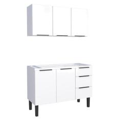 Cozinha Completa Gabinete Para Pia 120cm e Armário Aéreo Jupter Cozima