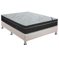 Cama Box Casal: Colchão Molas Bonnel Ortobom Nanolastic Light Selado + Base White(138X188)