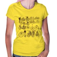Baby Look Bicicletas antigas - Foca na Moda, Amarelo, GG