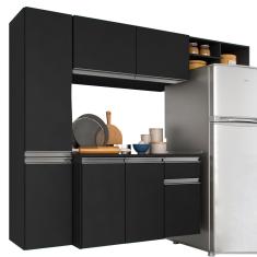 Armário De Cozinha 4 Peças Petra Preto - Móveis Arapongas