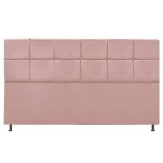 Cabeceira Estofada Damares 195 cm King Size Com Botonê Suede Rosê - AD