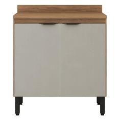Balcão de Cozinha Firenze 2 Portas 80 cm Amêndola Touch Nude Prime Tx - Demóbile