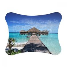 Moldura de enigma da natureza da casa do oceano, decoração de quadros, quebra-cabeça