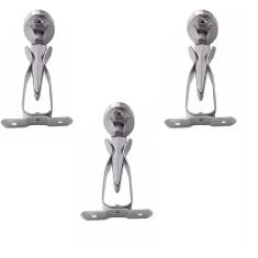 Prendedor Fixador Trava Porta Para Rodapé Parede Em Aço Kit3