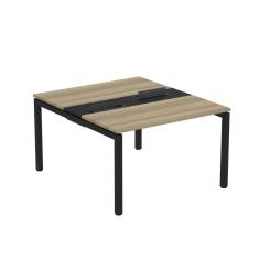 Mesa Plataforma Dupla com Pé de Aço para Coworking 110X140/2P PDC11/14/2P Noce Naturalle/Preto
