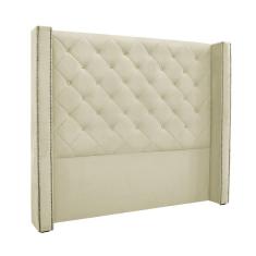 Cabeceira Cama Box Solteiro 90 Cm Vicenza Veludo S04 - D`rossi Cor Bege