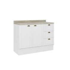 Balcão 2 Portas e 3 Gavetas Para Cozinha Com Tampo 120 cm - Carraro Mó