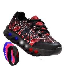 Tenis De Led Led Masculino Aranha Meninos Estilo Barato Original + Rel