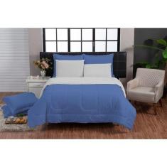 Kit Edredom 200 Fios Affeto 100% Algodão 6 Peças Dupla Face Casal Quee