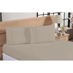 Jogo De Lençol 200 Fios Casal Liso Ponto Palito - Várias Cores - Lalu 