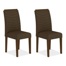 Conjunto 2 Cadeiras Lisboa Imbuia/ Marrom - A Móveis Arapongas, Imbuia