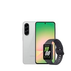 Smartphone Samsung Galaxy A56 5G Cinza 256GB, 8GB RAM, Câmera Tripla 50MP, Tela 6.7", IP67, NFC e Recursos AI + Galaxy Fit3 Grafite Display de 1.6"