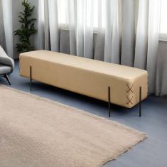 Recamier Banco Luxo Eros Sala De Estar Bege