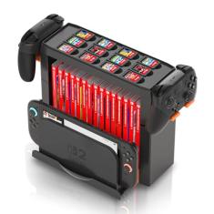 Switch 2 Game Storage Stand – Compatible with Switch 2/Switch OLED/Switch – Holds 15 Game Boxes, 12 Game Cards, 2 Controllers & Dock – Multifunctional Organizer Rack for Nintendo Switch Accessories
