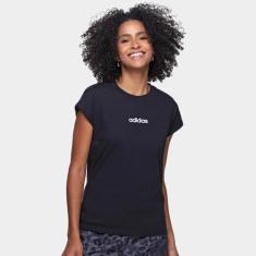 Camiseta Adidas Logo Linear Feminina, Preto, M