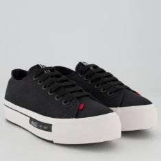 Tênis Coca Cola Daytona Canvas Plataforma Feminino Preto-Feminino