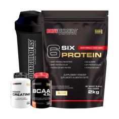 Kit Six Protein 2kg + BCAA 4,5 100g + Power Creatina 100g + Coquetelei