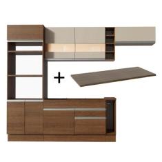 Cozinha Completa Madesa Vicenza com Armário e Balcão + Tampo, Rustic/R