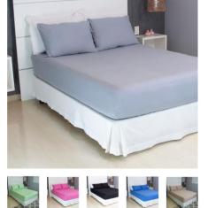 Jogo de Lençol Queen Malha 100% Algodão 3 Peças Liso - Cozzilar, cinza