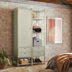 Guarda Roupa Closet Modulado com Cabideiro Porta 4 Gavetas 108cm - Est