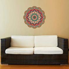 Adesivo de Parede para Sala Mandala Laranja