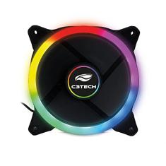 C3Tech - Cooler Fan Gaming F7-L120M 12cm - Com iluminação RGB 12v 1200RPM Multicor