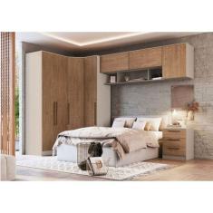 Guarda Roupa Modulado Casal 9 Peças 100% MDF Requinte+ Móveis Castro Duna Line/Macadâmia