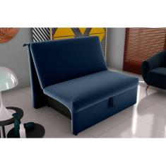 Sofá Cama Malu Veludo Azul E433 - Matrix
