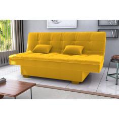 Sofá Cama Esmeralda Veludo Amarelo E436 - Matrix