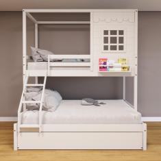 Treliche Casinha Reta Casal/ Solteiro Madeira Maciça Branco Housin