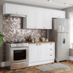 Cozinha Completa Americana 7 Portas 3 Gavetas com Tampo 100% Mdf Nature - Henn