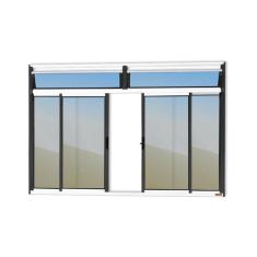 Janela Plus 4 Folhas com Bandeira Vidro Reflex 100cm X 200cm Brimak
