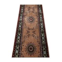 Tapete Passadeira Belga Aveludado Mandala Bege 60x400Cm - Rosa Cortina