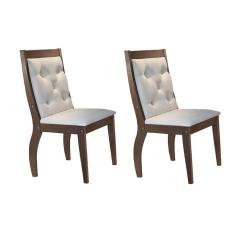 Cadeira Sala de Jantar Ágata Kit 2 Un Café/Suede Creme - Rufato