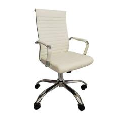 cadeira de escritório presidente giratória esteirinha confort branca