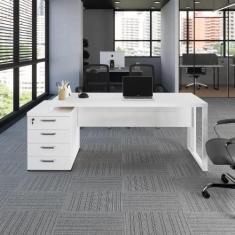 Mesa Diretor Escritório 150cm a 172cm 4 Gavetas Pé Metal F5 - F5 Offic