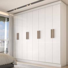 Guarda-Roupa Casal Valparaíso  8 Portas 4 Gavetas Branco - Panorama Móveis
