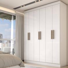 Guarda-Roupa Casal Valparaíso  6 Portas 2 Gavetas Branco - Panorama Móveis