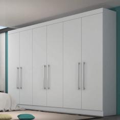 Guarda-roupa 6 Portas E 4 Gavetas Alba  Branco