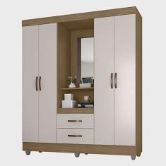 Guarda Roupa Casal Capela Lite Nature Off White – Móveis Leão