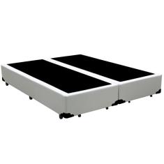 Cama Box Queen Bipartido Homequeen Sintético Branco 158x198x40